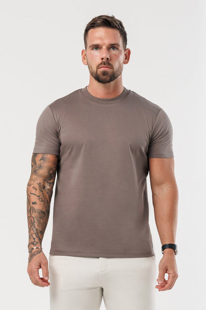 LUXE MERCERISED T-SHIRT - BROWN