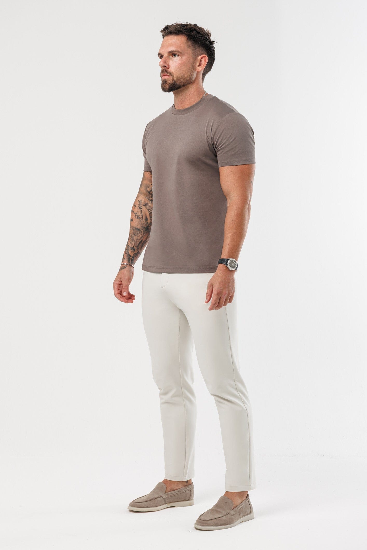 LUXE MERCERISED T-SHIRT - BROWN