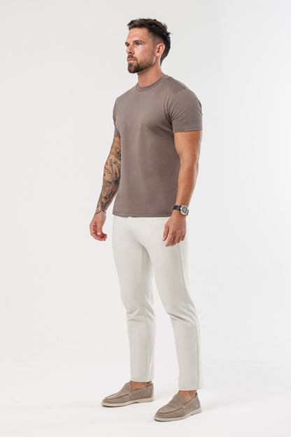 LUXE MERCERISED T-SHIRT - BROWN