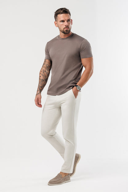 LUXE MERCERISED T-SHIRT - BROWN