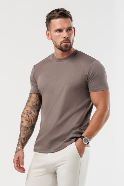 LUXE MERCERISED T-SHIRT - BROWN