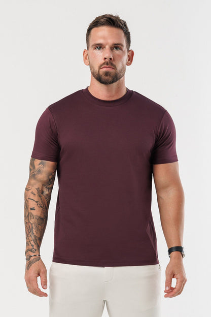 LUXE MERCERISED T-SHIRT - BURGUNDY