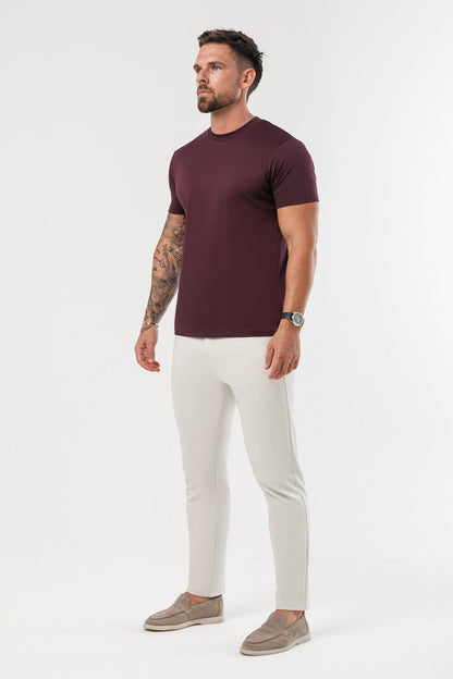 LUXE MERCERISED T-SHIRT - BURGUNDY