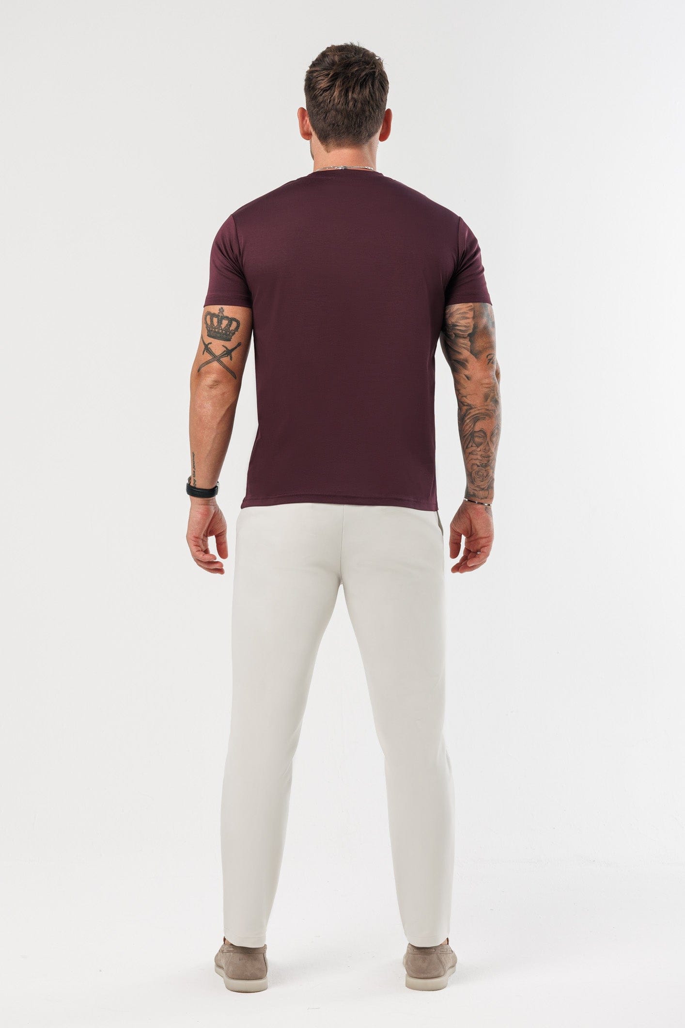 LUXE MERCERISED T-SHIRT - BURGUNDY