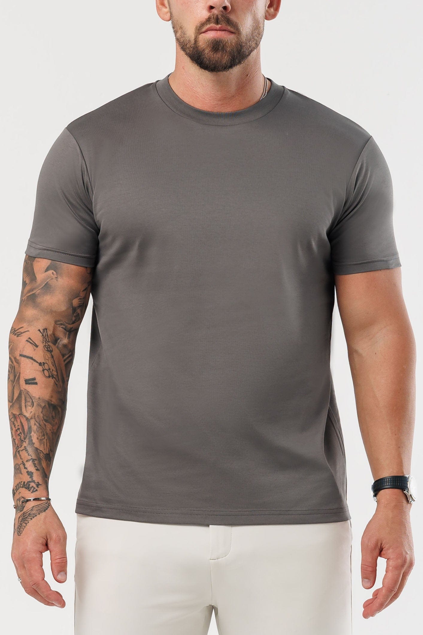 LUXE MERCERISED T-SHIRT - GREY
