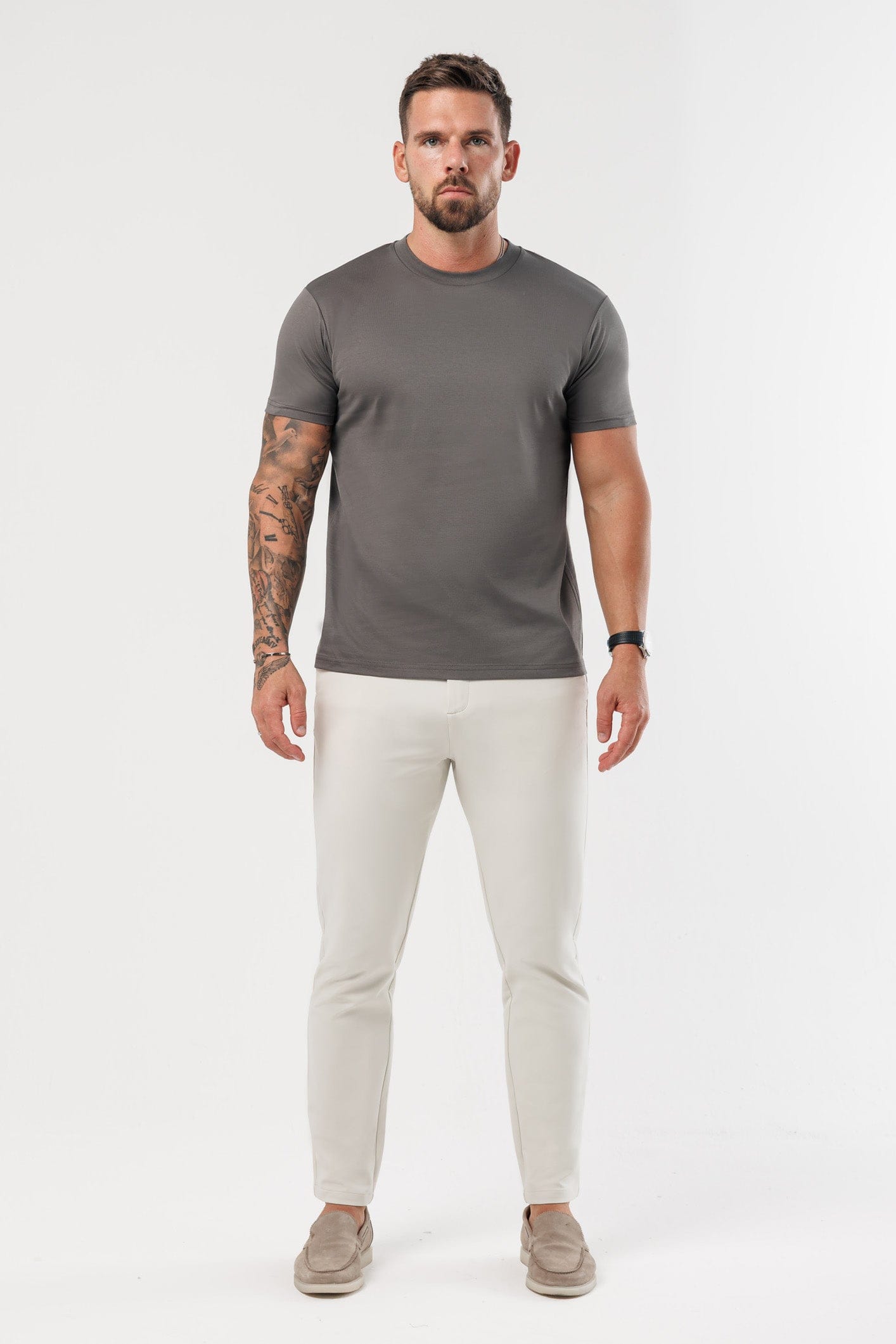 LUXE MERCERISED T-SHIRT - GREY