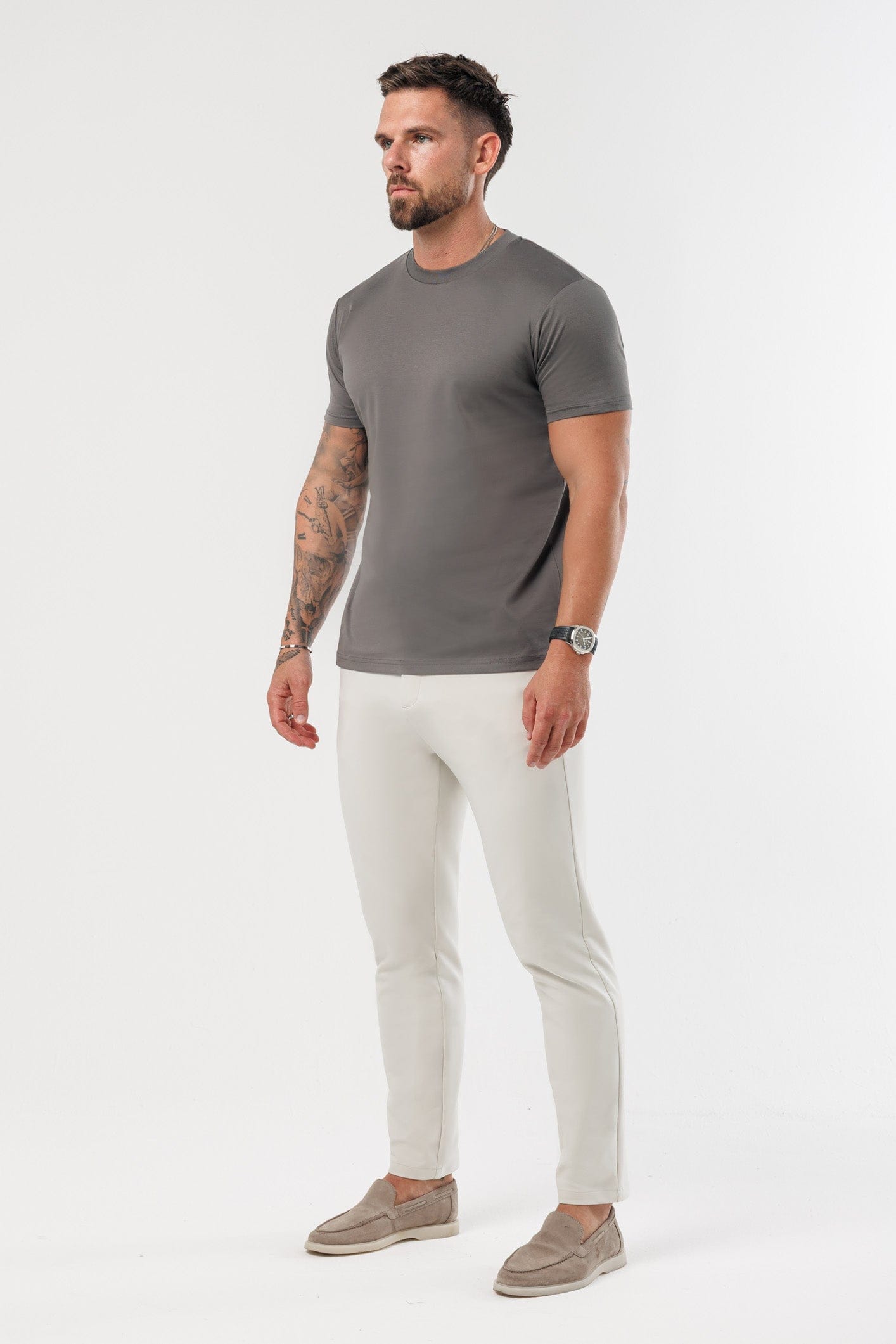 LUXE MERCERISED T-SHIRT - GREY