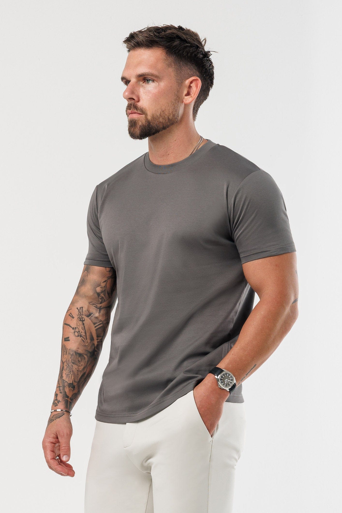 LUXE MERCERISED T-SHIRT - GREY