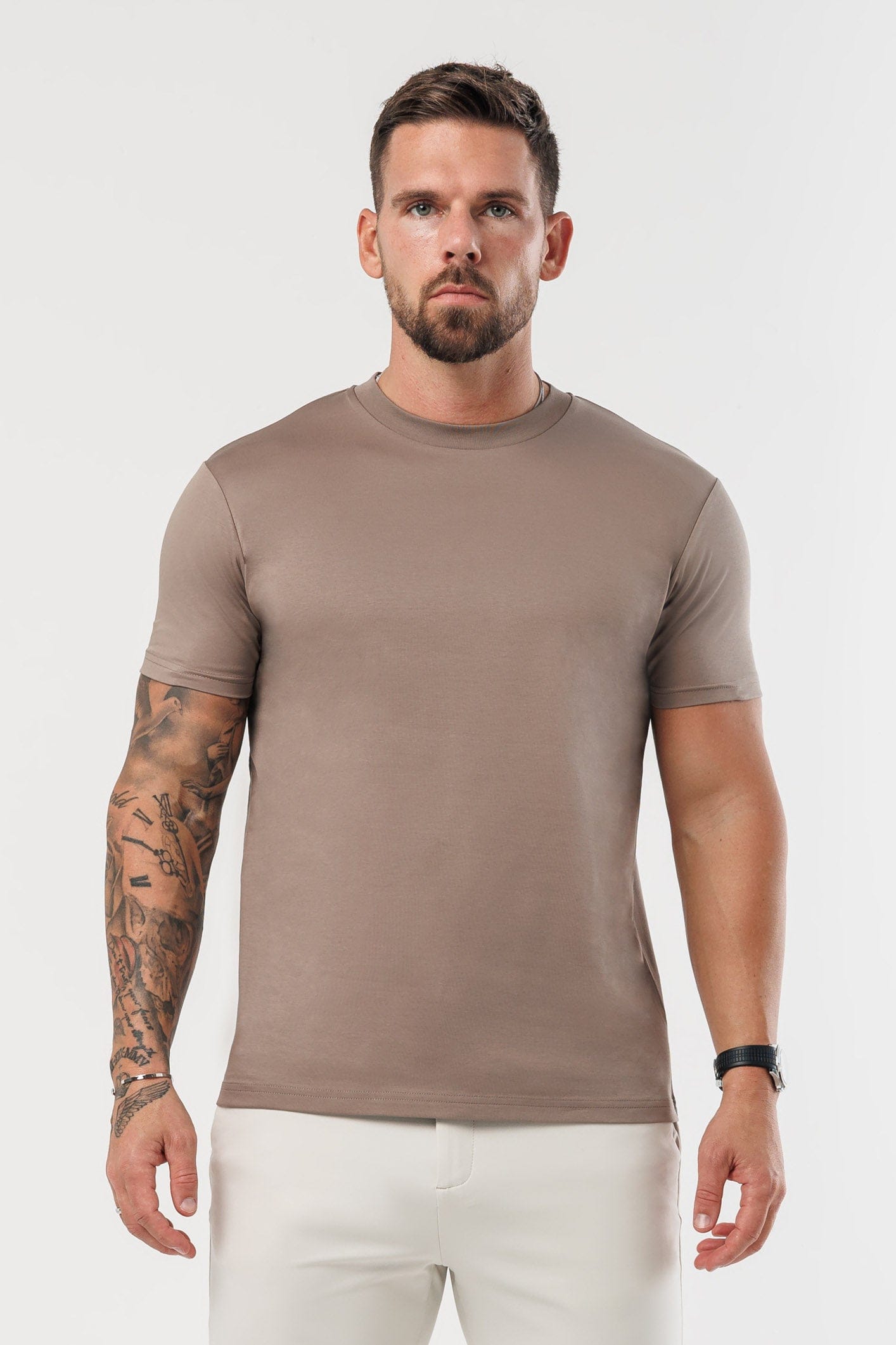 LUXE MERCERISED T-SHIRT - MOCHA