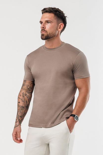 LUXE MERCERISED T-SHIRT - MOCHA