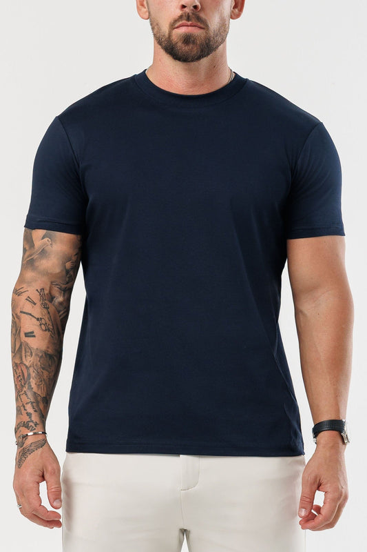 LUXE MERCERISED T-SHIRT - NAVY