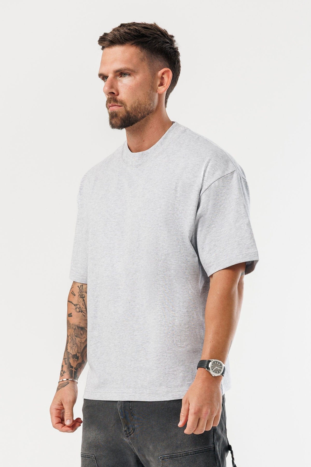 OVERSIZED T-SHIRT - GREY MARL