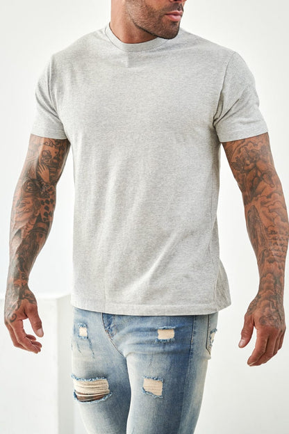 PREMIUM BASICS T-SHIRT (NO LOGO) - GREY MARL