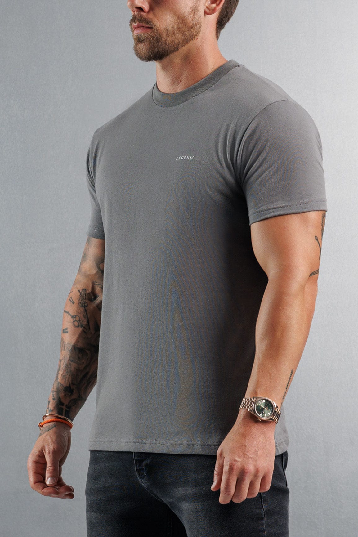 PREMIUM BASICS T-SHIRT (NO LOGO) - GUNMETAL GREY