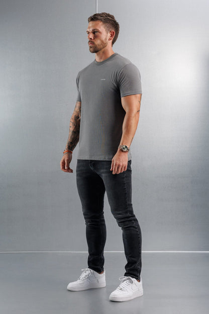 PREMIUM BASICS T-SHIRT (NO LOGO) - GUNMETAL GREY