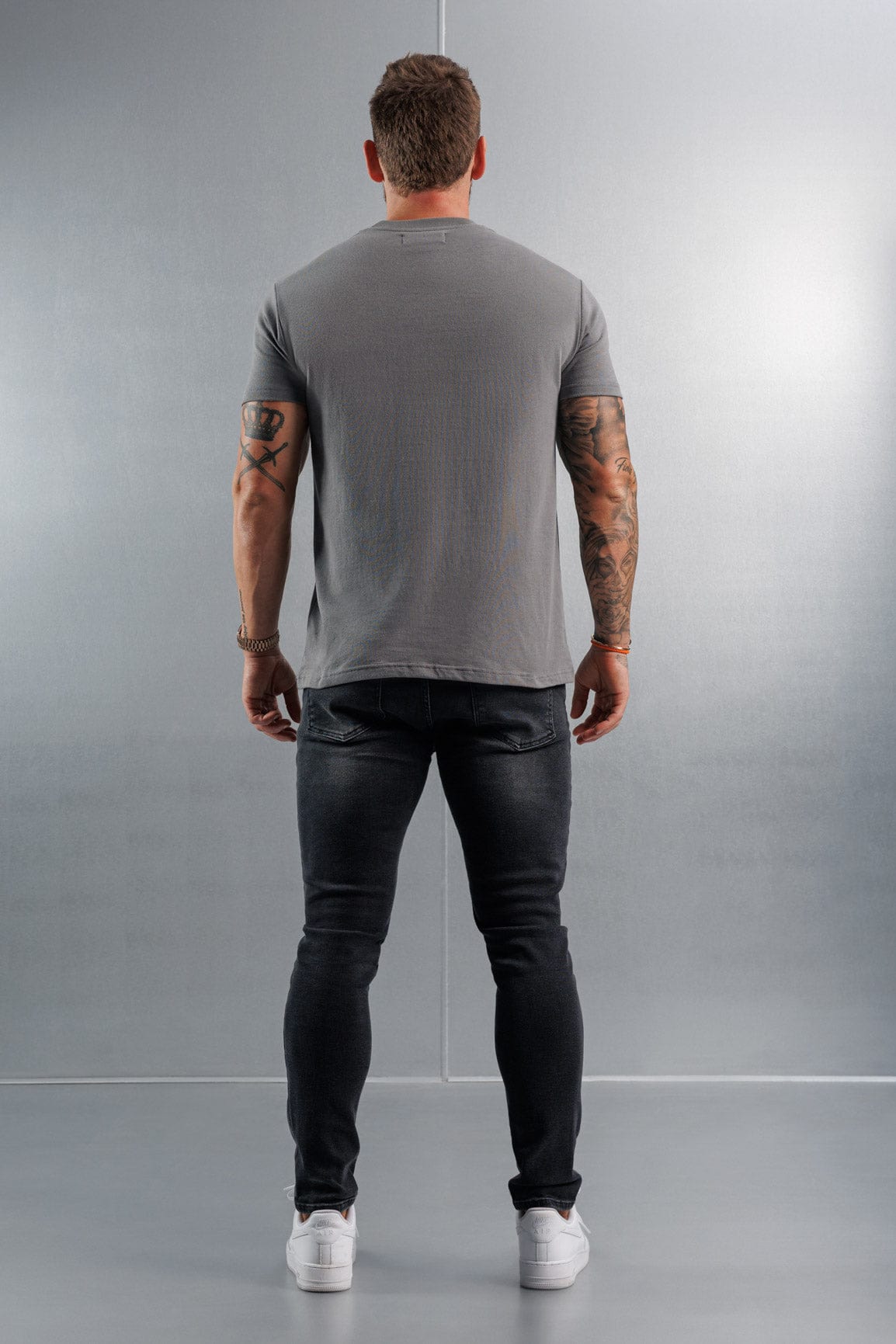 PREMIUM BASICS T-SHIRT (NO LOGO) - GUNMETAL GREY