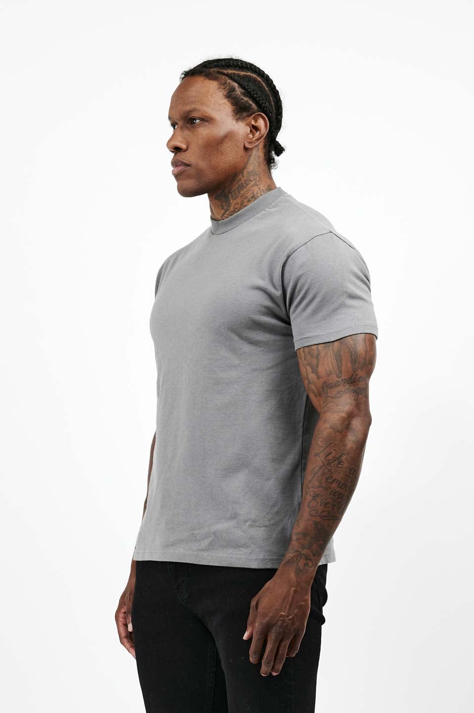 PREMIUM BASICS T-SHIRT (NO LOGO) - GUNMETAL GREY