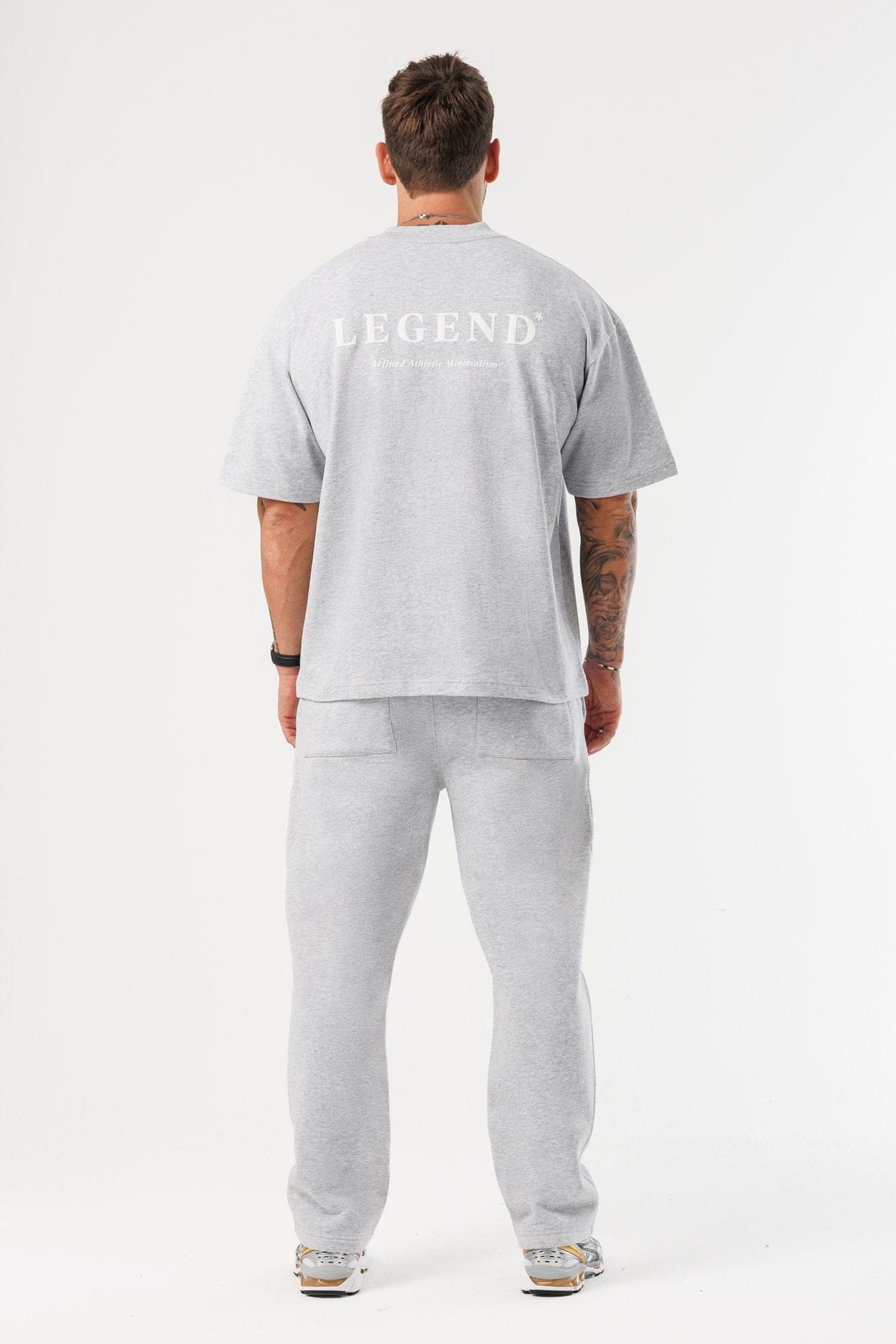 PRINT OVERSIZED T-SHIRT - GREY MARL