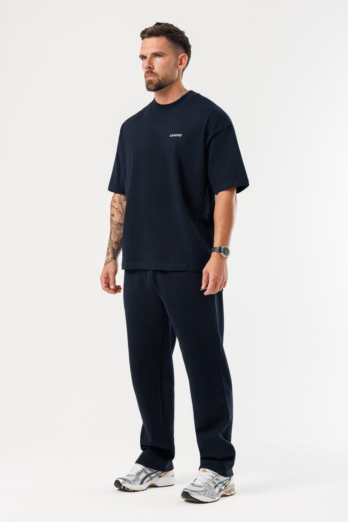 PRINT OVERSIZED T-SHIRT - NAVY