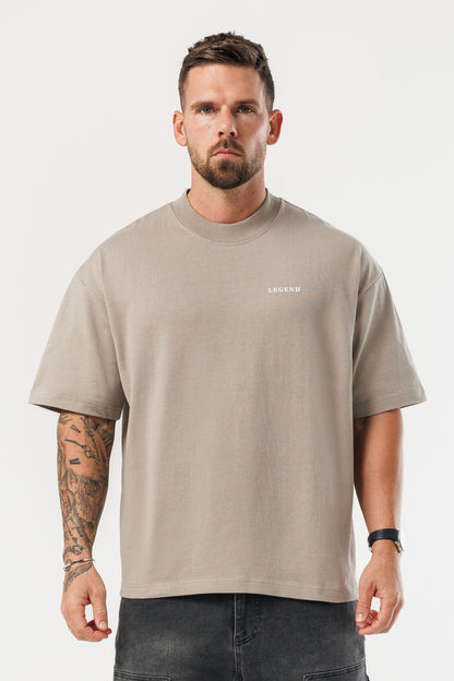 PRINT OVERSIZED T-SHIRT - VINTAGE KHAKI