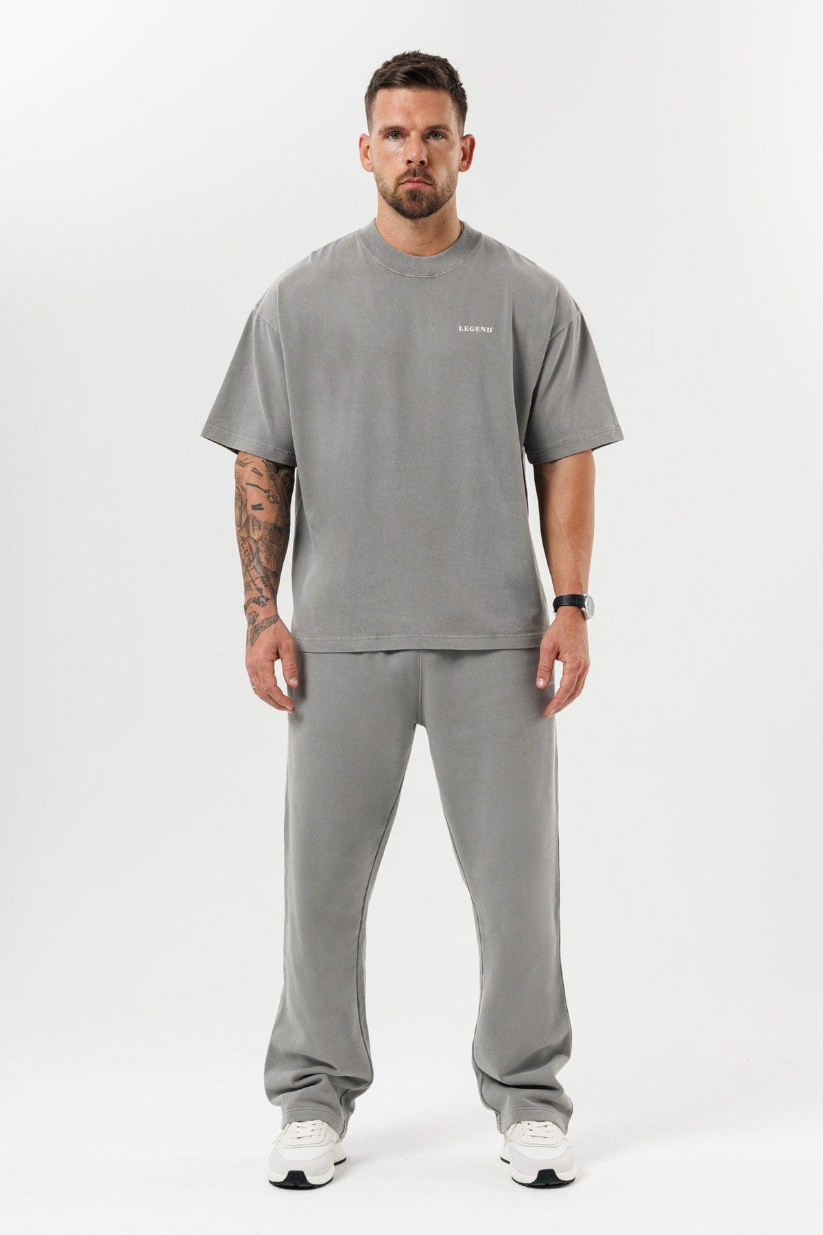 PRINT OVERSIZED T-SHIRT - WASHED GREY