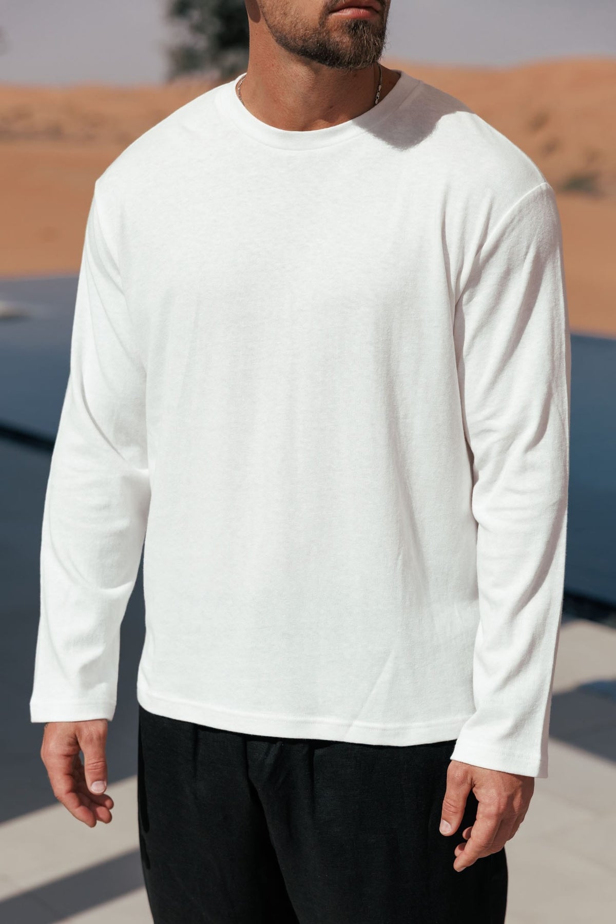 CROPPED LINEN T-SHIRT - WHITE