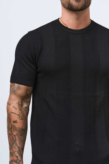 TEXTURED TEE - BLACK