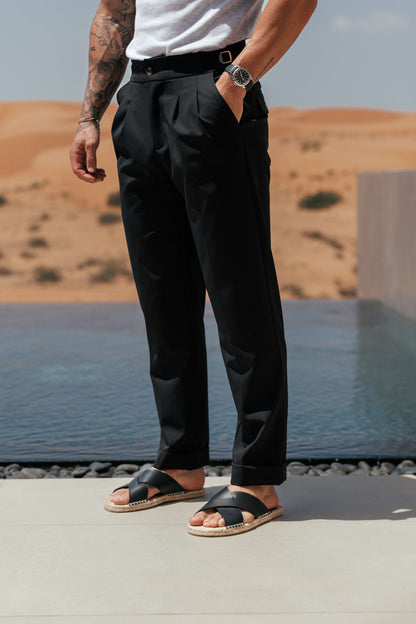PREMIUM SIDE CINCH TROUSER - BLACK