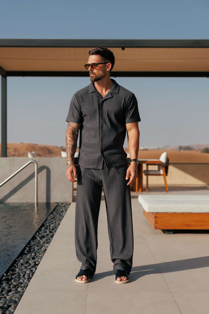 PLEATED TROUSER - GREY