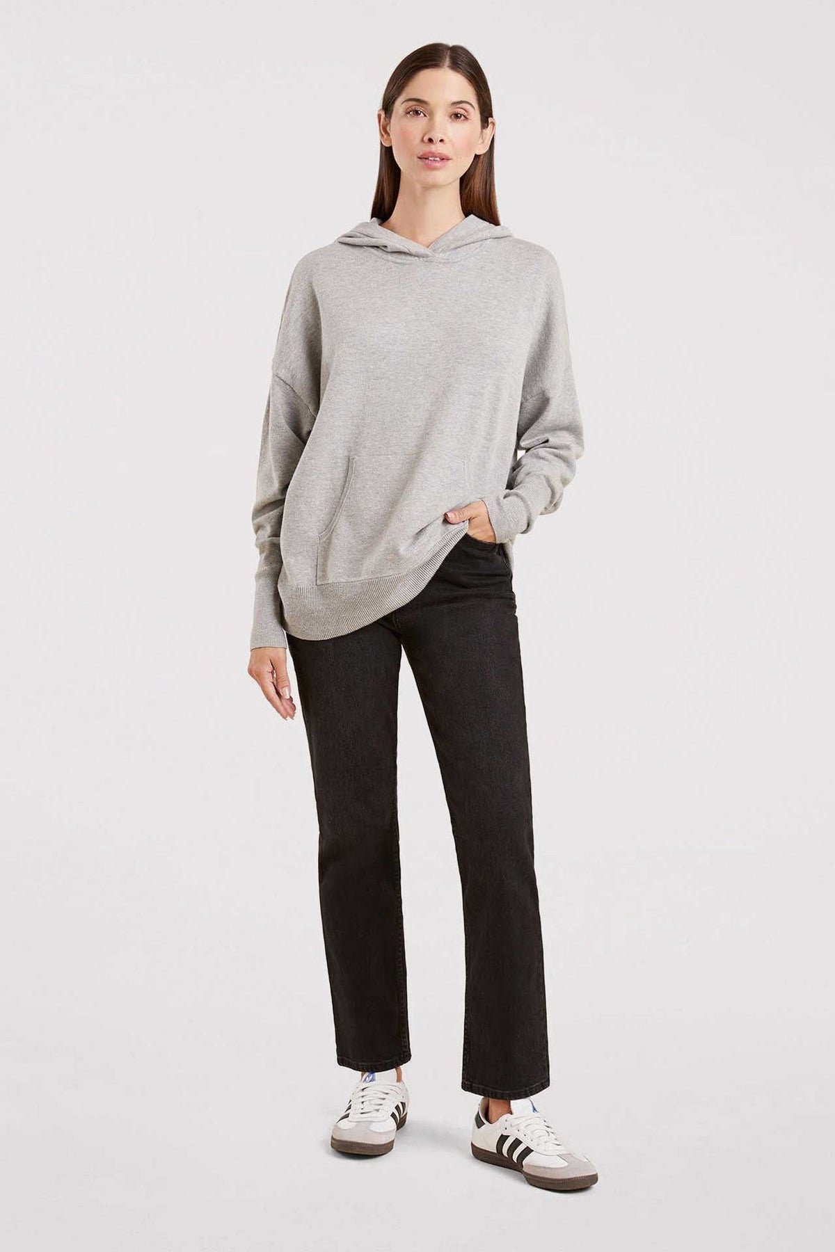 Luxe Knit Hoodie | Heather Grey