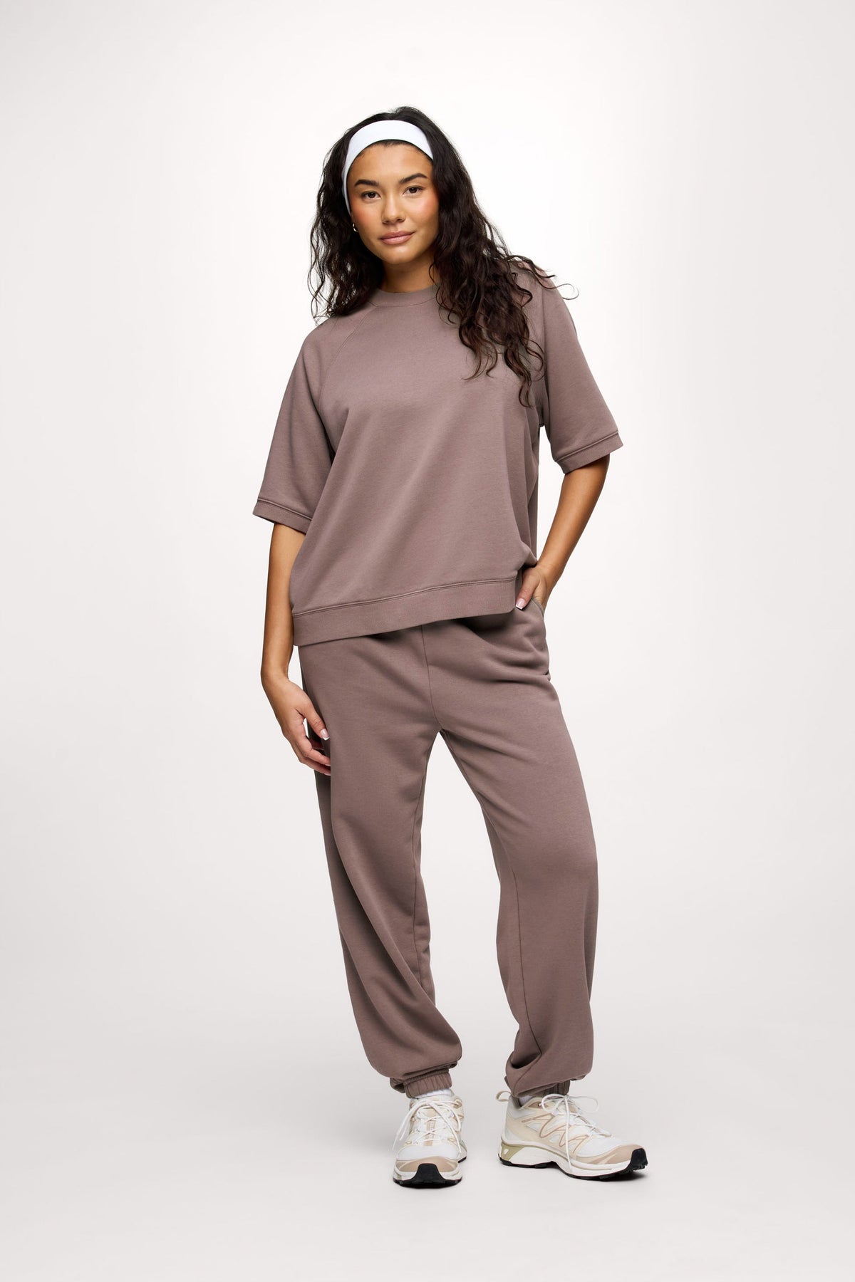 French Terry Short Sleeve Sweatshirt | Cocoa