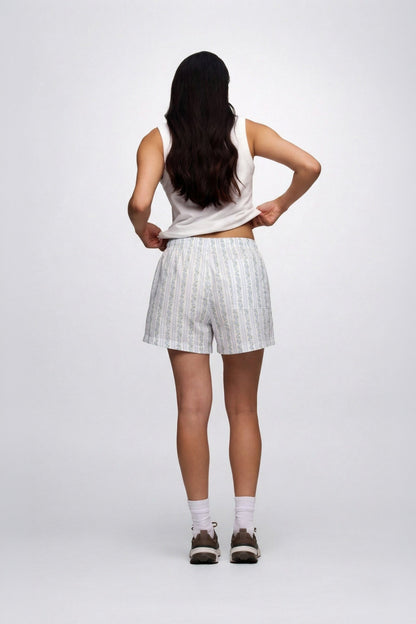 Poplin Short | Floral Stripe
