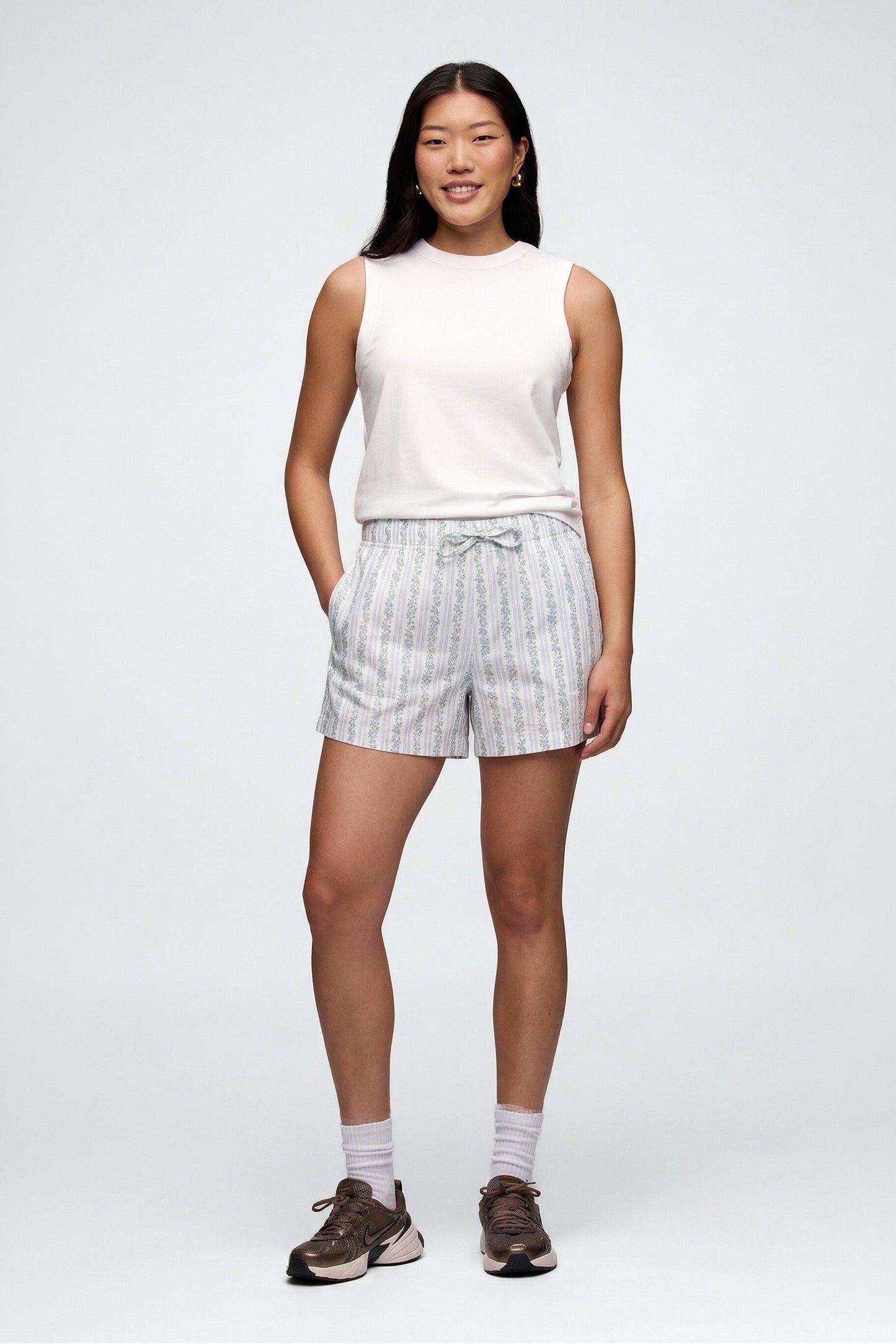 Poplin Short | Floral Stripe