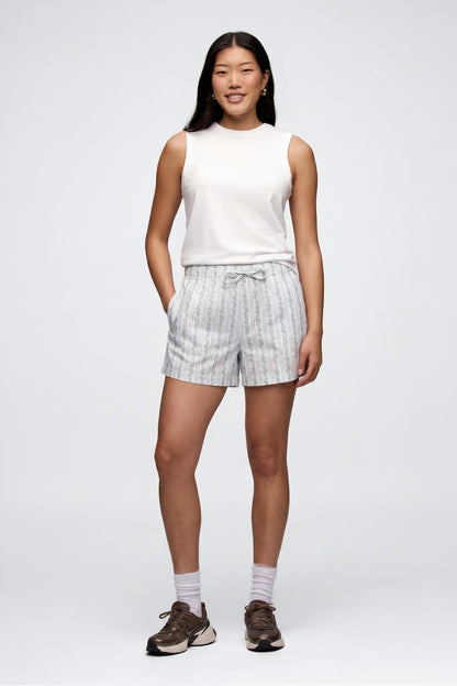 Poplin Short | Floral Stripe