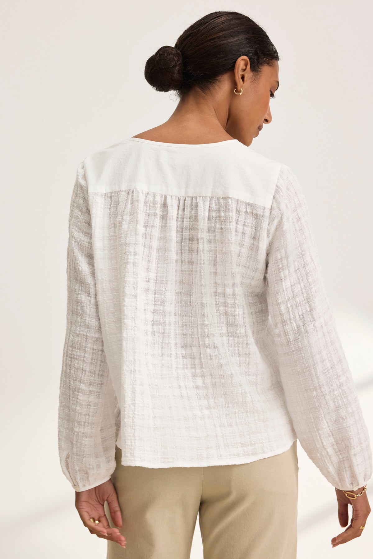 KORA TEXTURED COTTON GAUZE TOP